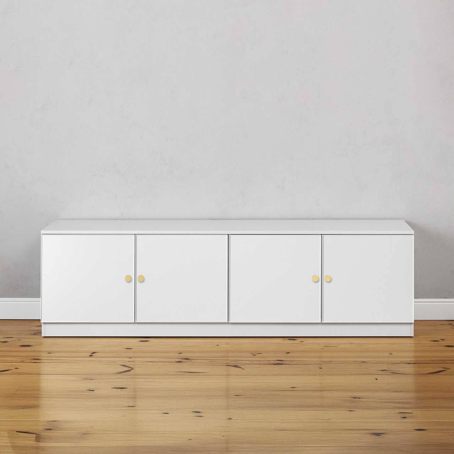 BUCHAREST TV UNIT- WHITE - SLIM - ROUND BRASS