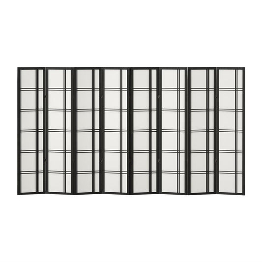 Artiss Room Divider Screen Privacy Wood Dividers Stand 8 Panel Nova Black