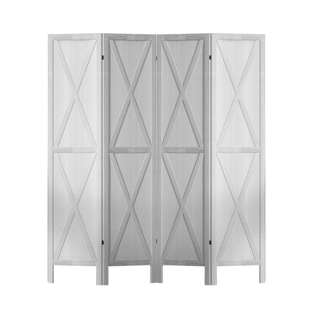 Artiss Silon Room Divider Screen Privacy Wood Dividers Stand 4 Panel White