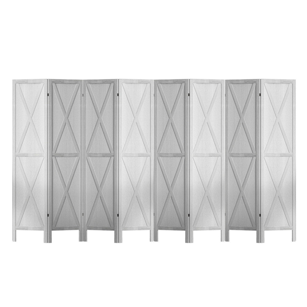 Artiss Silon Room Divider Screen Privacy Wood Dividers Stand 8 Panel White