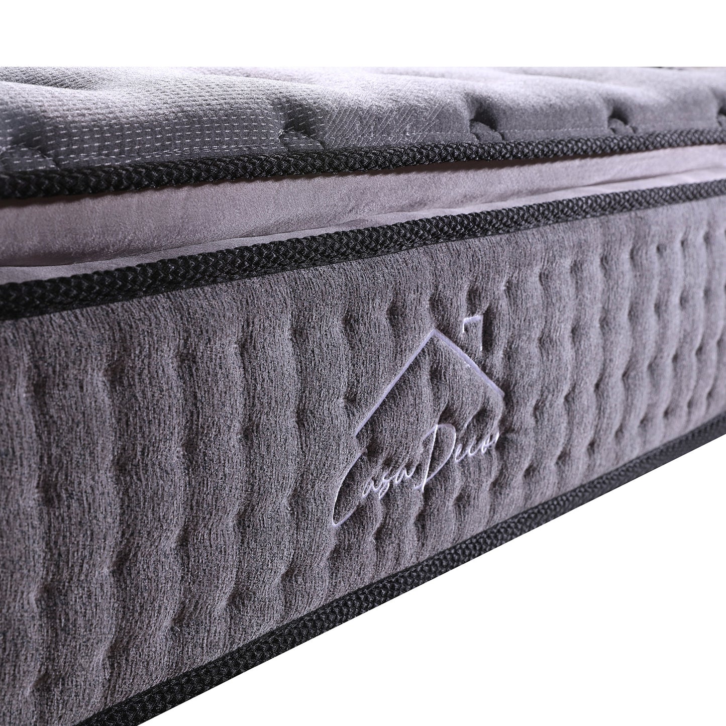 Casa Decor Bamboo Charcoal Mattress Pocket Spring Pillowtop 5 Zone 32cm Depth - King Single - Charcoal
