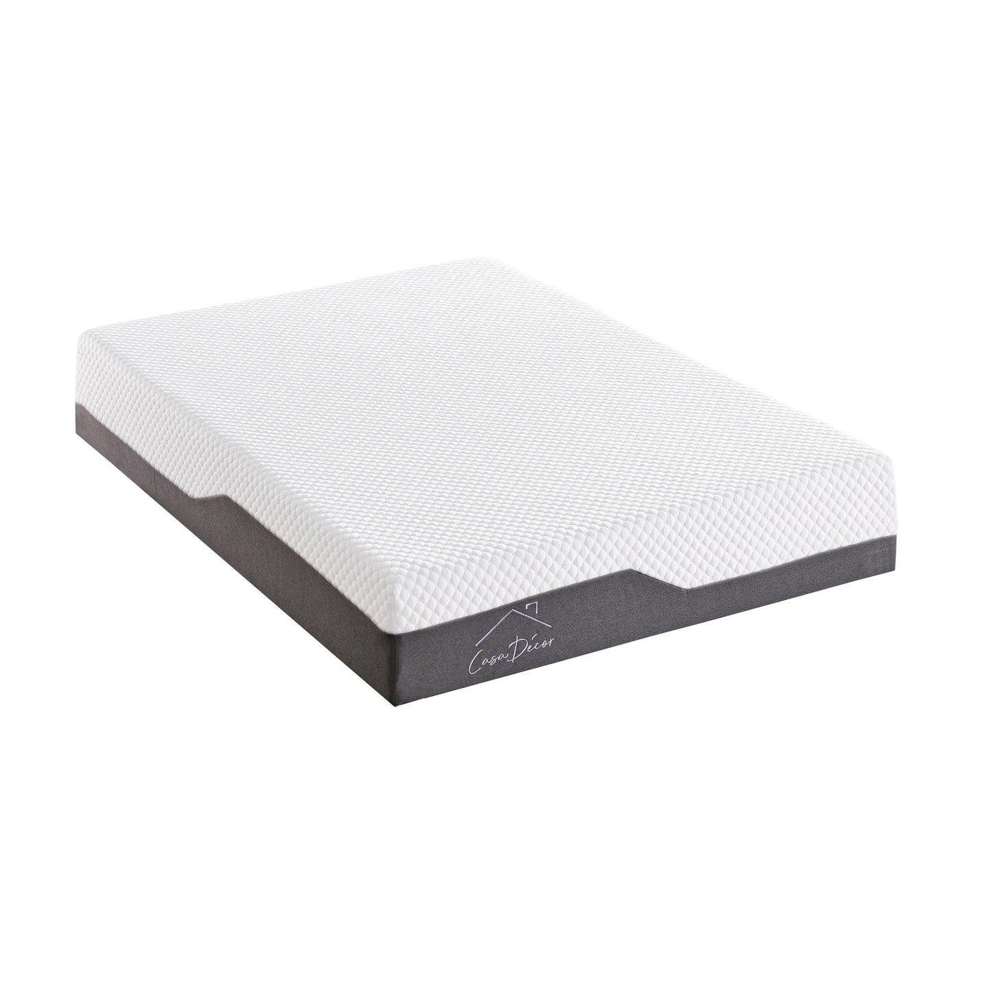 Casa Decor Memory Foam Luxe Hybrid Mattress Cool Gel 25cm Depth Medium Firm - Queen - White Charcoal Grey
