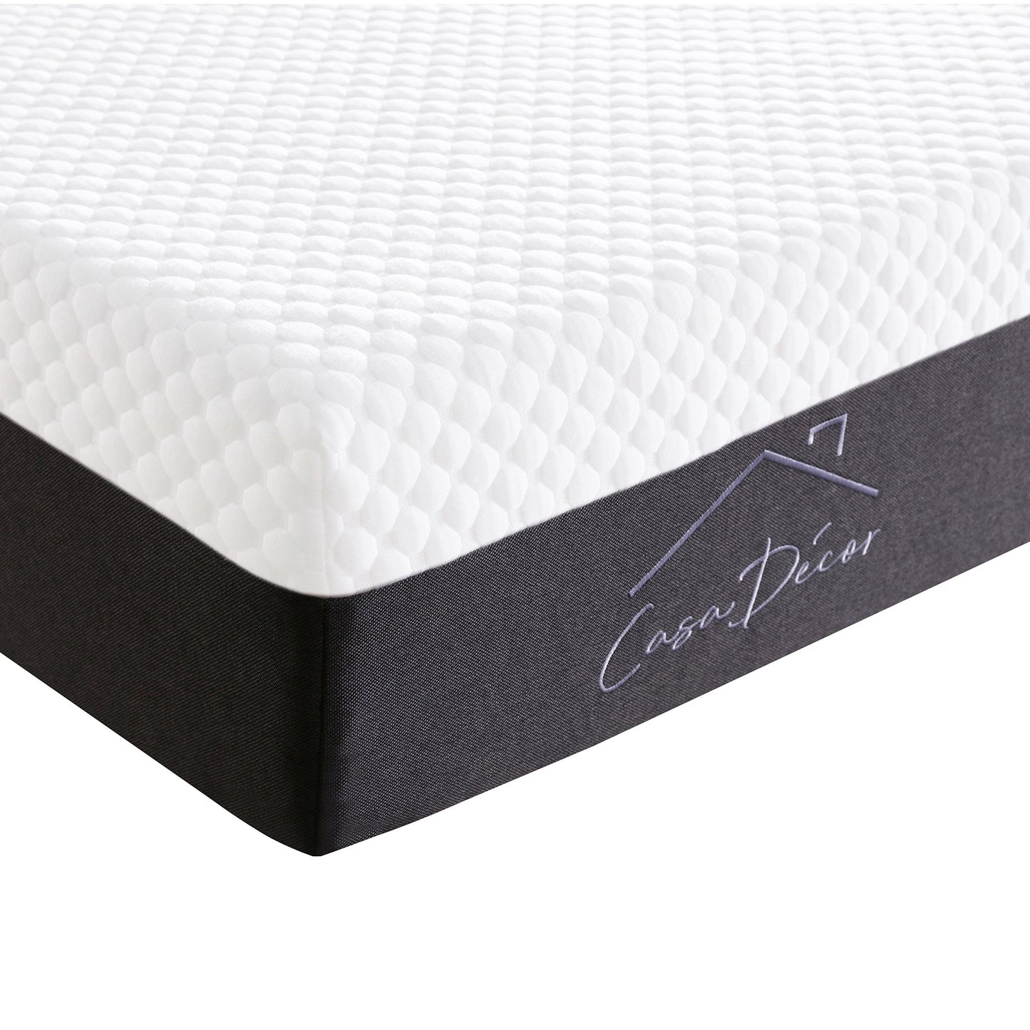 Casa Decor Memory Foam Luxe Hybrid Mattress Cool Gel 25cm Depth Medium Firm - Queen - White Charcoal Grey
