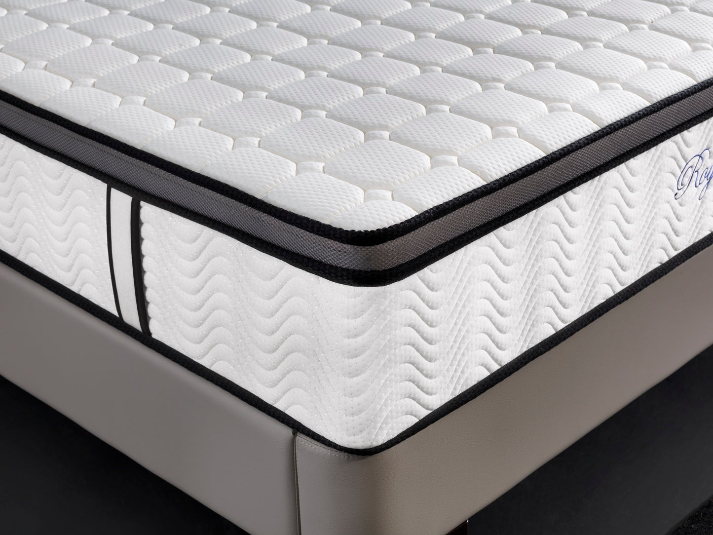 Ergopedic Mattress 5 Zone Latex Pocket Spring Mattress In A Box 30cm - King - White Grey Black