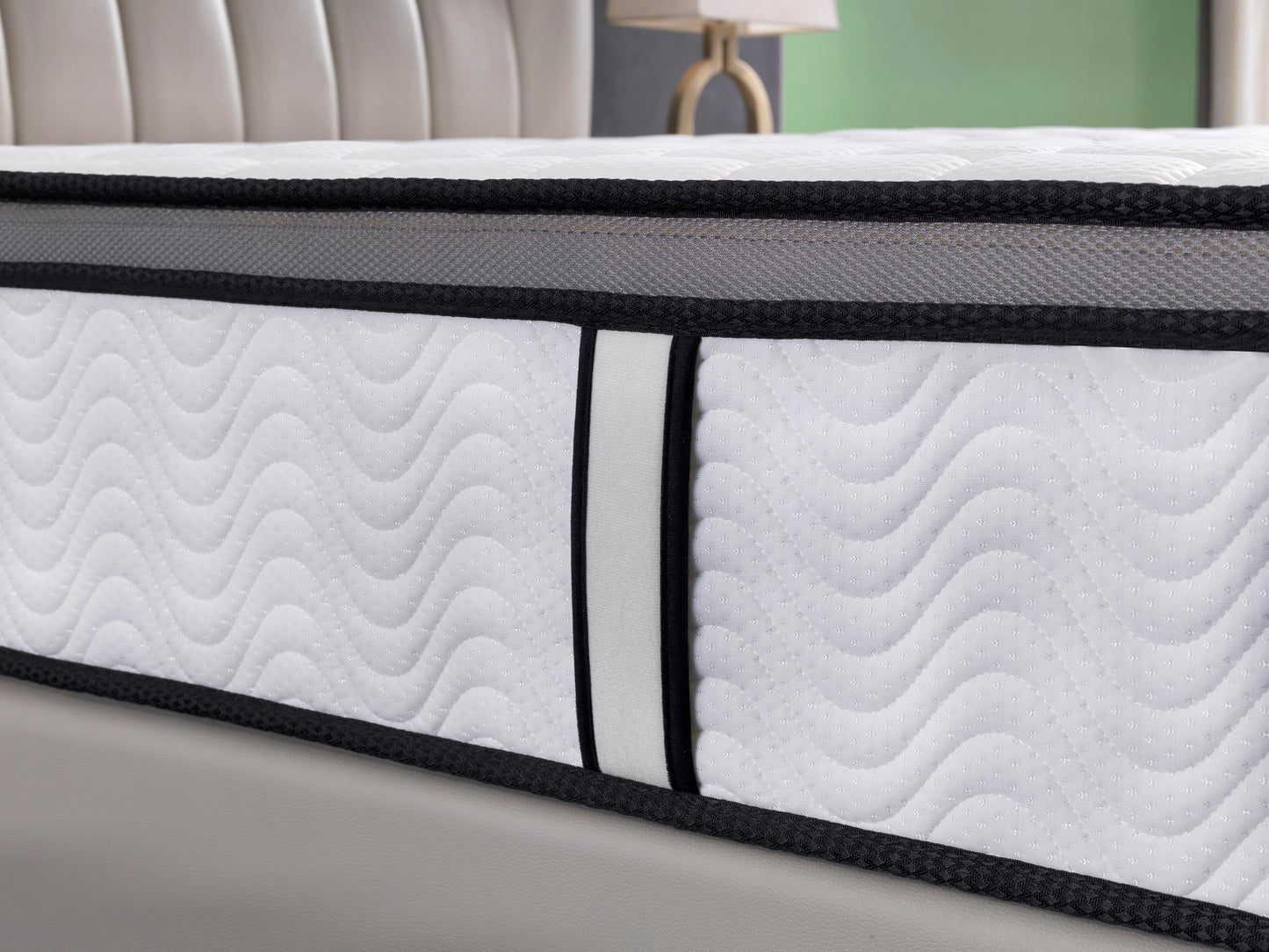 Ergopedic Mattress 5 Zone Latex Pocket Spring Mattress In A Box 30cm - King - White Grey Black