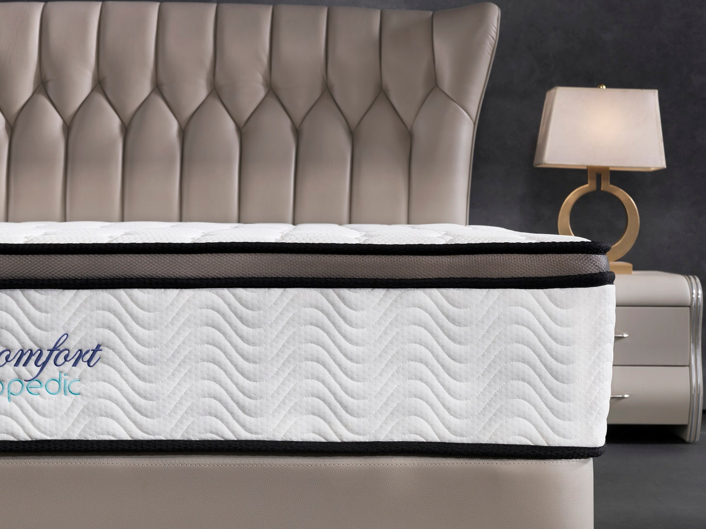 Ergopedic Mattress 5 Zone Latex Pocket Spring Mattress In A Box 30cm - King - White Grey Black