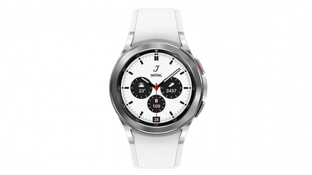 SAMSUNG Galaxy Watch4 Classic Bluetooth (46mm) - Silver (SM-R890NZSAXSA)*AU STOCK*, 1.4' Display, Dual-Core, 1.5GB/16GB Memory, 361mAh Battery, NFC