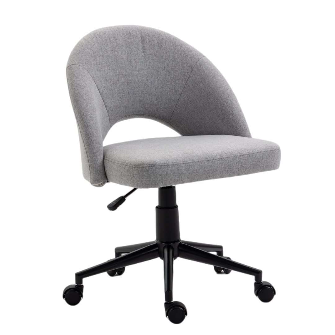 Fabric Office Chair Computer Upholstered Swivel Home Desk Chair Grey