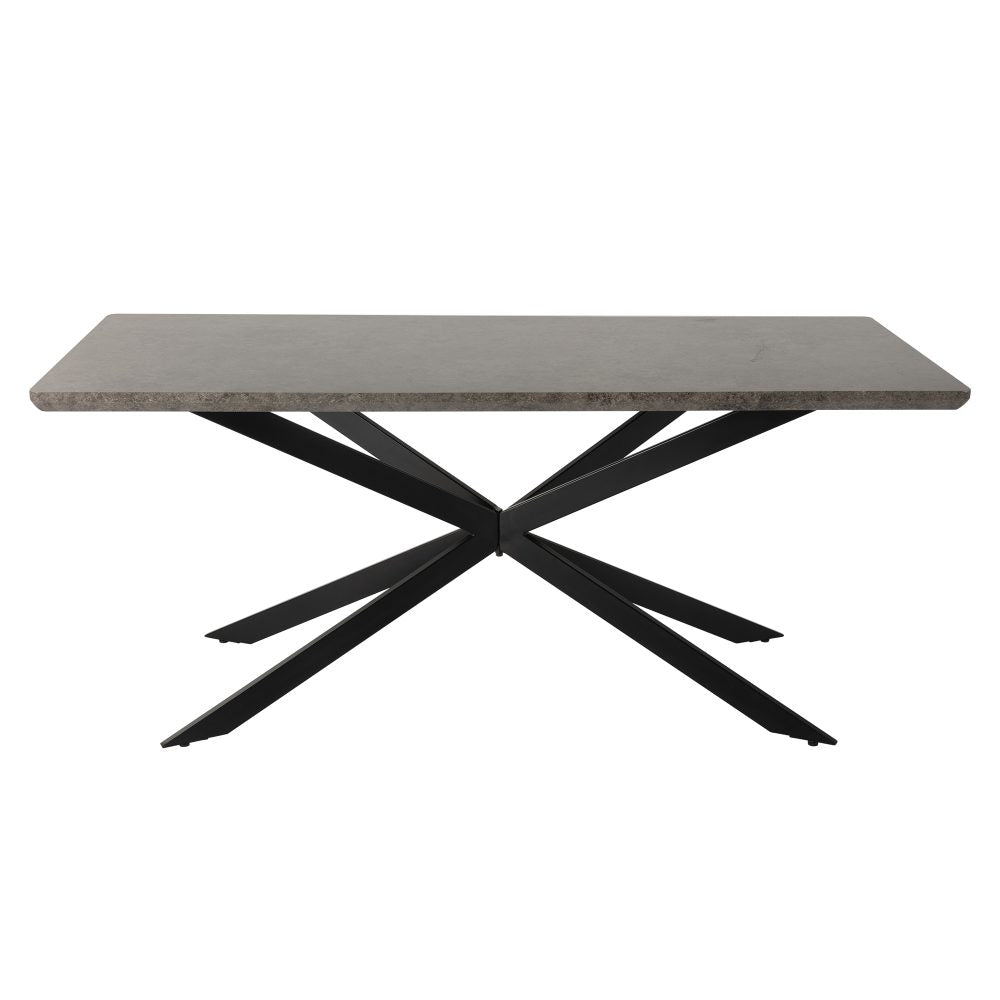 Dining Set Rectangular Table with 6 Navy Velvet Chairs