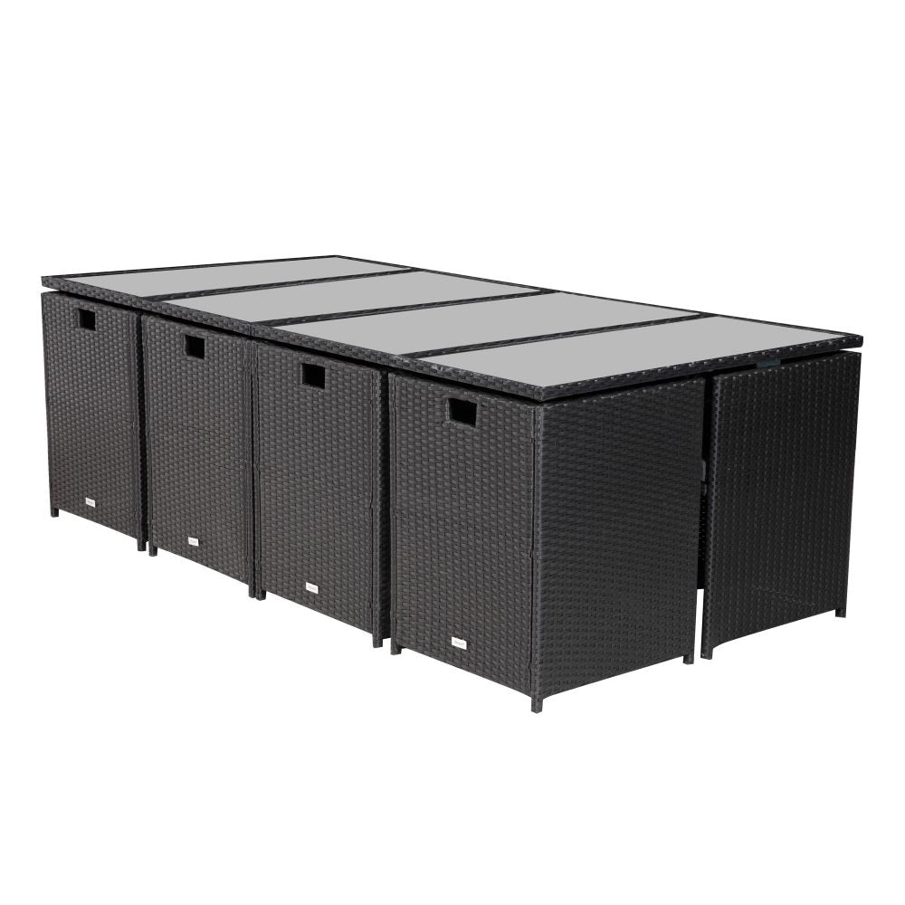Bali 13PC Outdoor Dining Set - Black