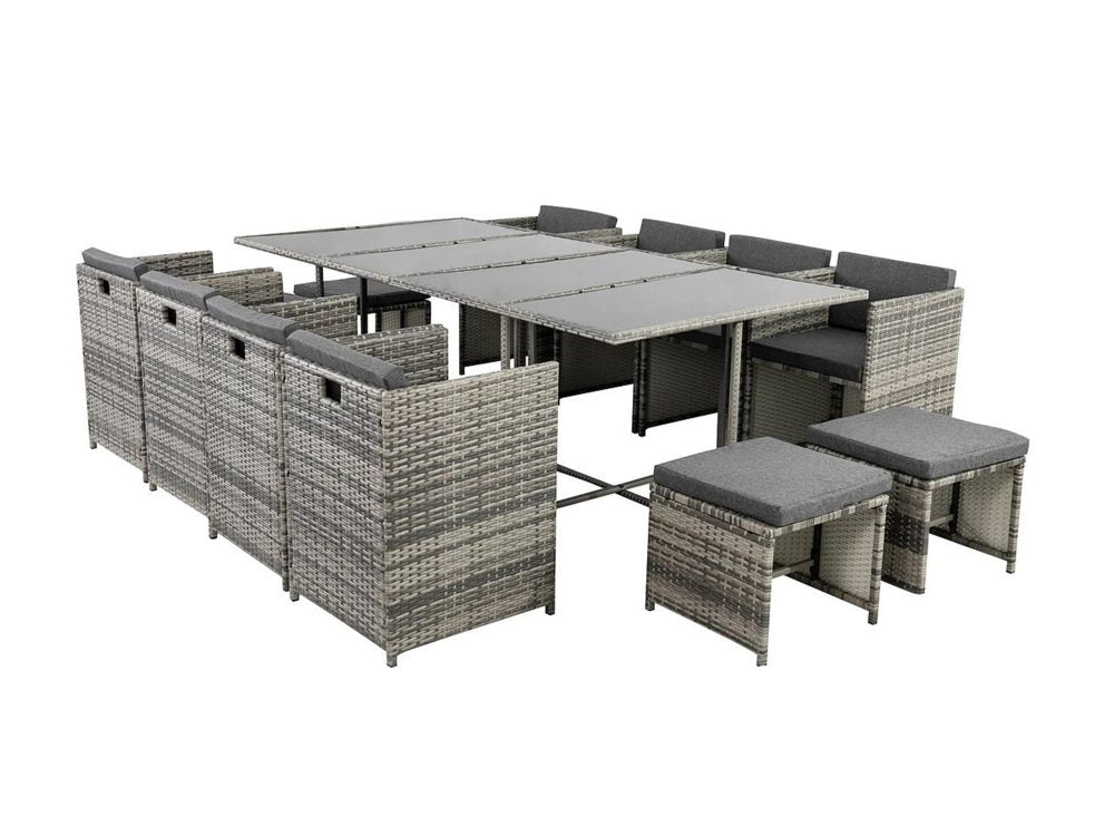 Bali 13PC Outdoor Dining Set - Grey