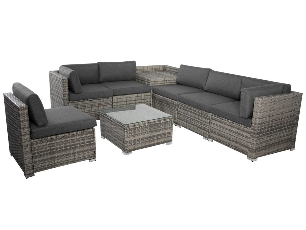 8PCS Outdoor Furniture Modular Lounge Sofa Lizard - Grey