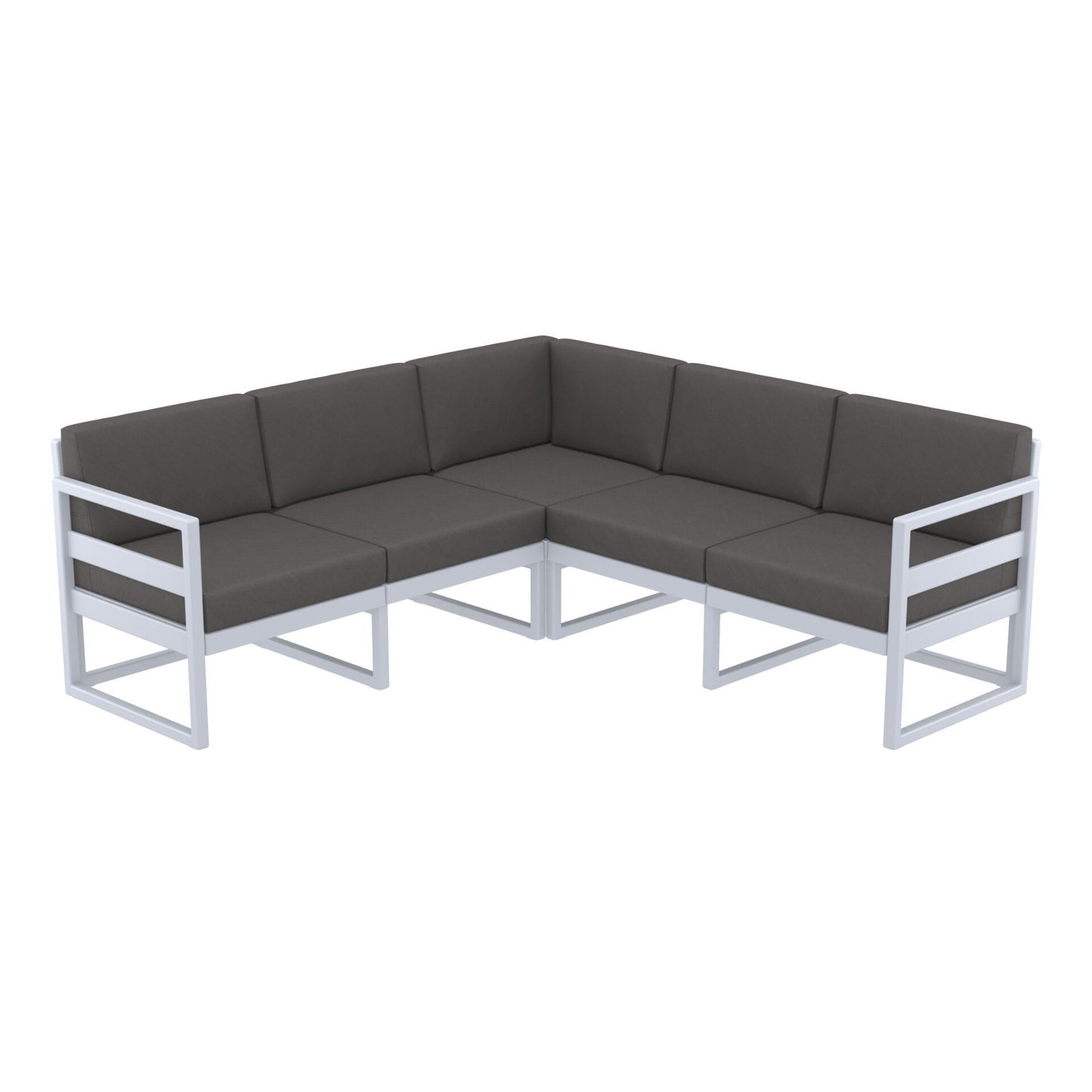 Mykonos Lounge Corner - Silver Grey with Dark Grey Cushions