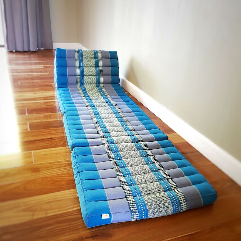 Jumbo Thai Triangle Pillow BLUE 3-Folds comfort with backrest Cushion -100% Kapok Fibre-JUMBO XXL -ONLY RED IN STOCK NOW!