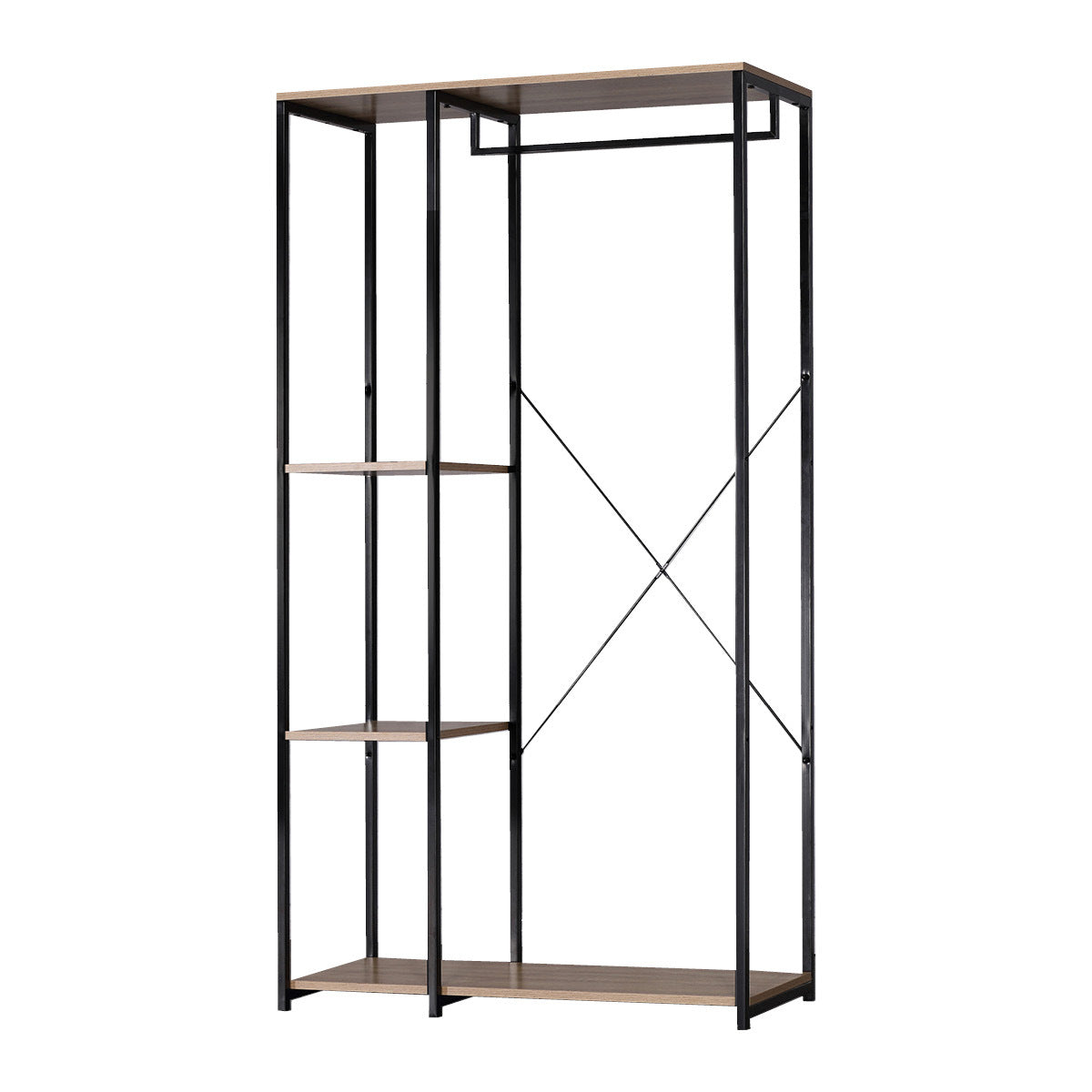 Home Master Garment Rack & Shelving 3 Tier Sleek Stylish Modern Design 1.67m