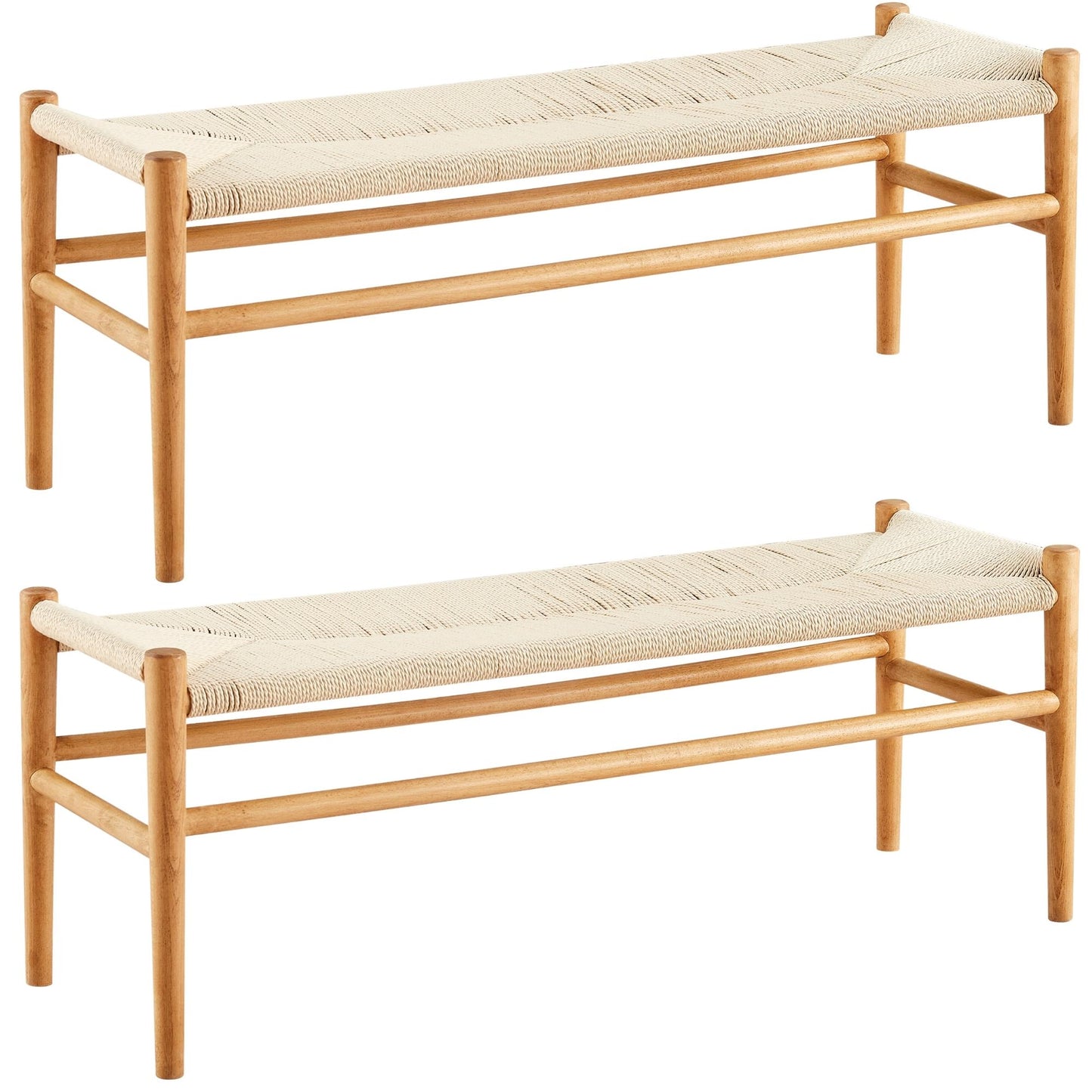 Anemone 2p Wishbone 120cm Dining Bench Beech Timber Replica Hans Wenger Natural
