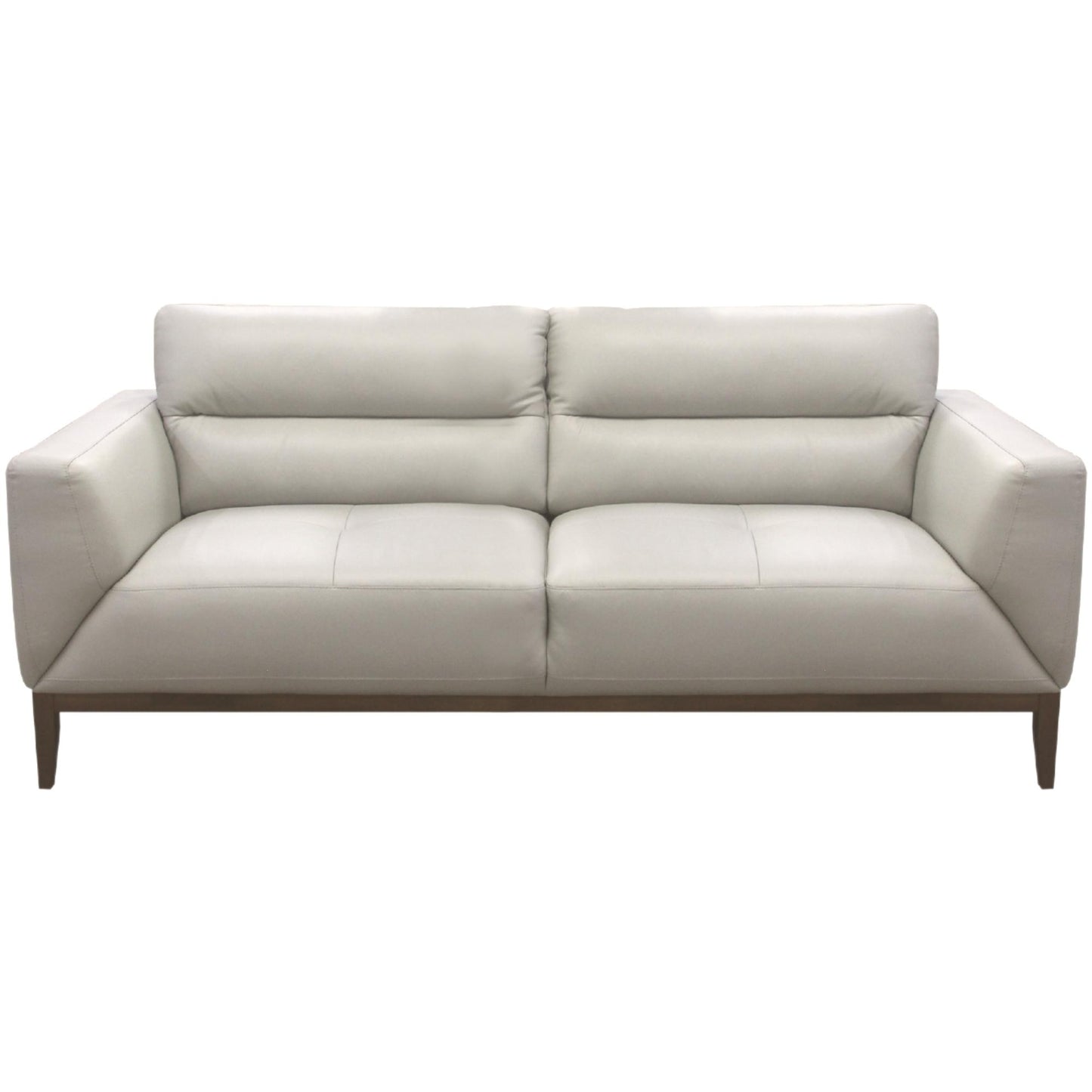 Downy Genuine Leather Sofa 3 Seater Upholstered Lounge Couch - Silver