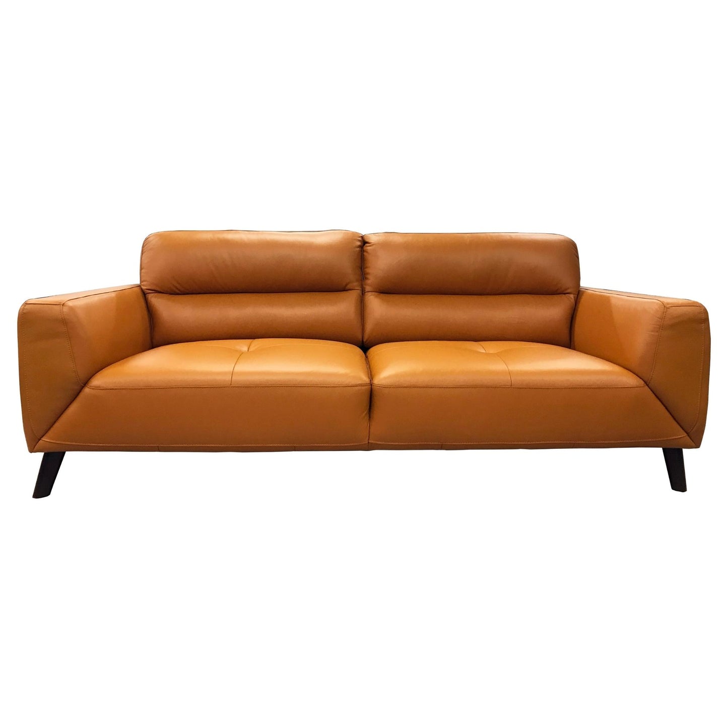 Downy Genuine Leather Sofa 3 Seater Upholstered Lounge Couch - Tangerine