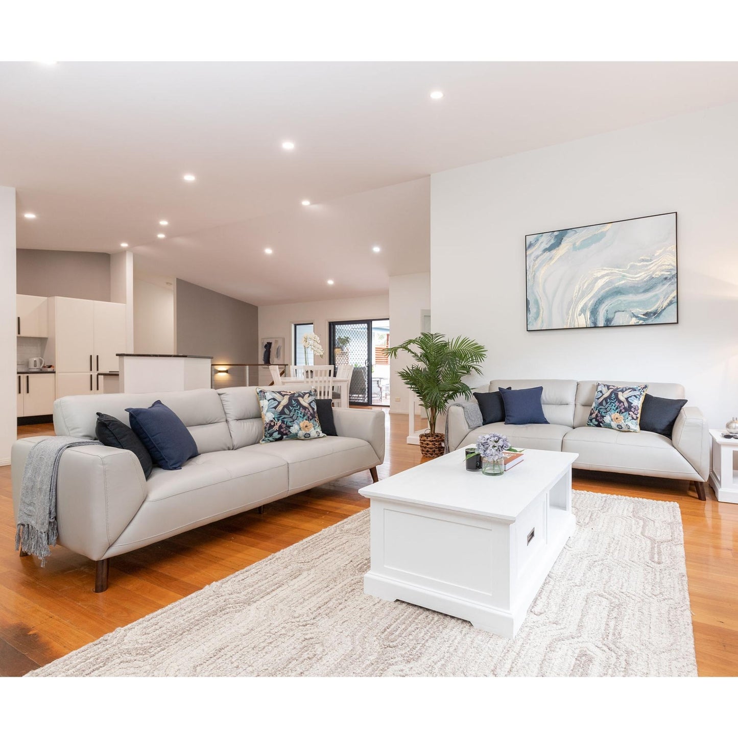 Downy Genuine Leather Sofa 3 Seater Upholstered Lounge Couch - Tangerine