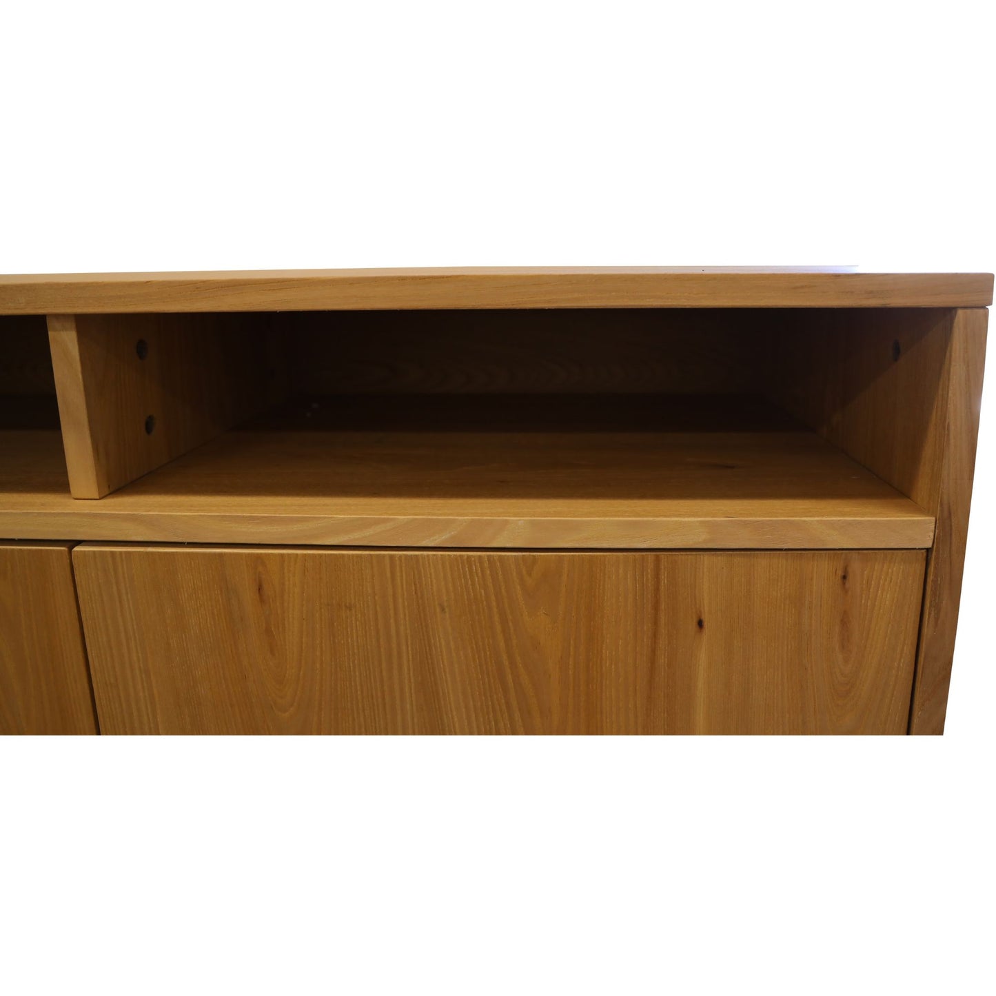Petunia Buffet Table 160cm 3 Door 3 Niche Elm Timber Wood Metal Leg - Natural