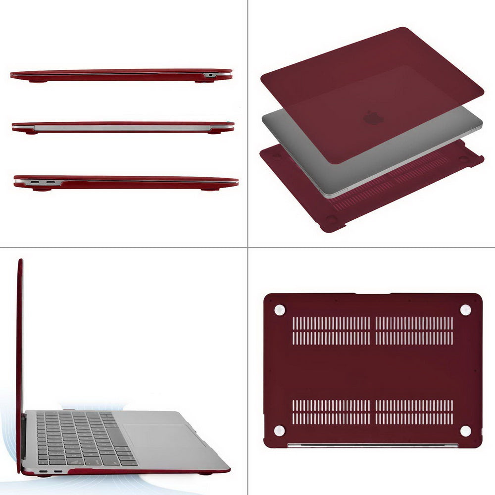 MacBook Air 13 Inch Case 2020 2019 2018, A1932, A2179,A2337 Shell Case Keyboard Cover Wine Red