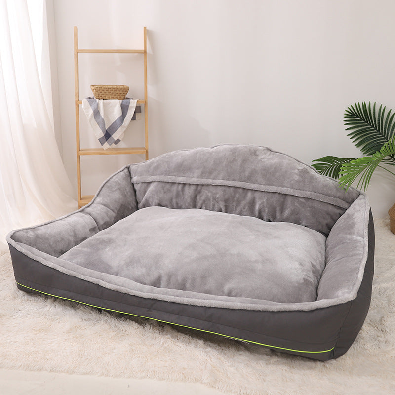 Sofa-Style Dog Bed Waterproof Washable Soft High Back Comfy Sleeping Kennel M
