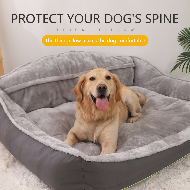 Sofa-Style Dog Bed Waterproof Washable Soft High Back Comfy Sleeping Kennel XL