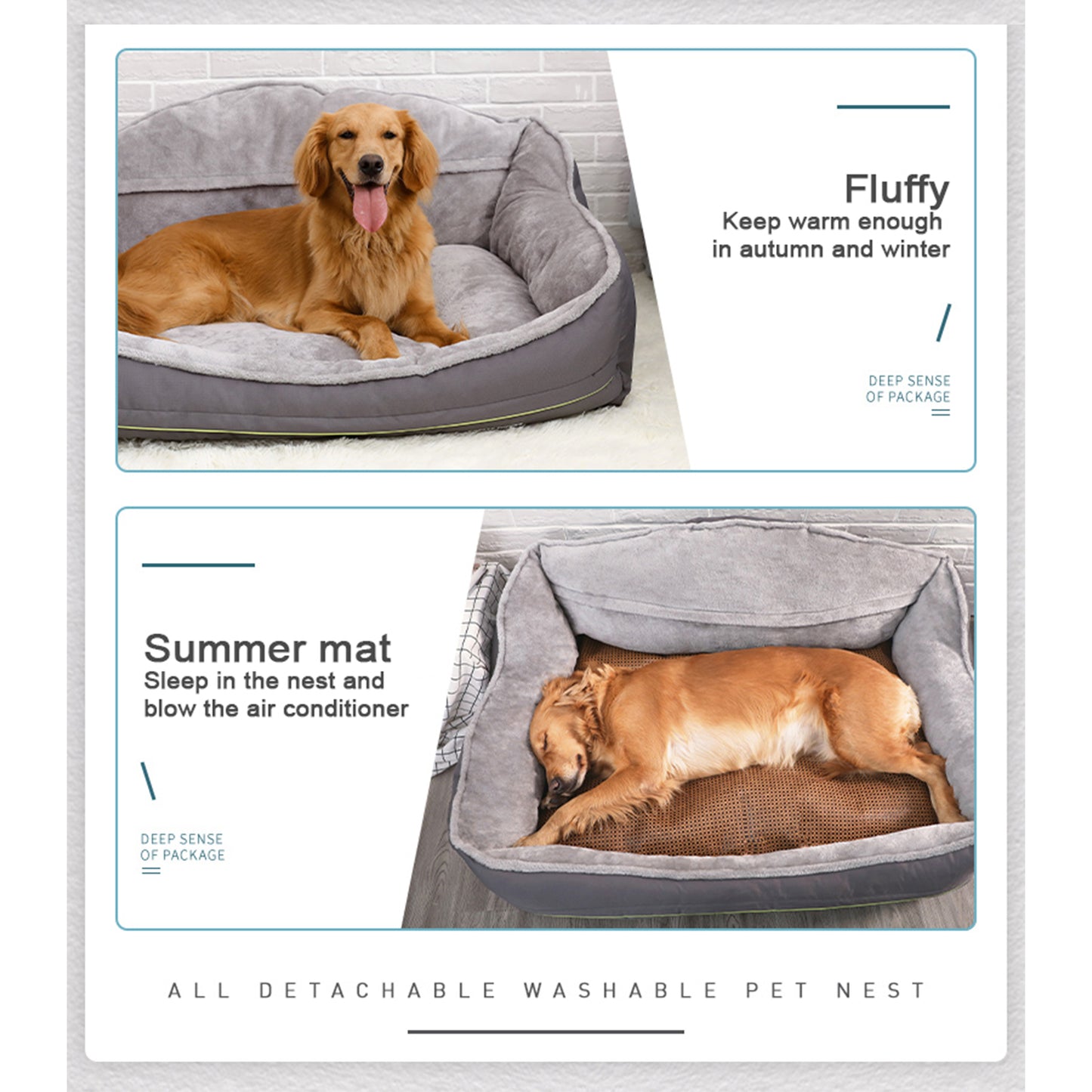 Sofa-Style Dog Bed Waterproof Washable Soft High Back Comfy Sleeping Kennel XL