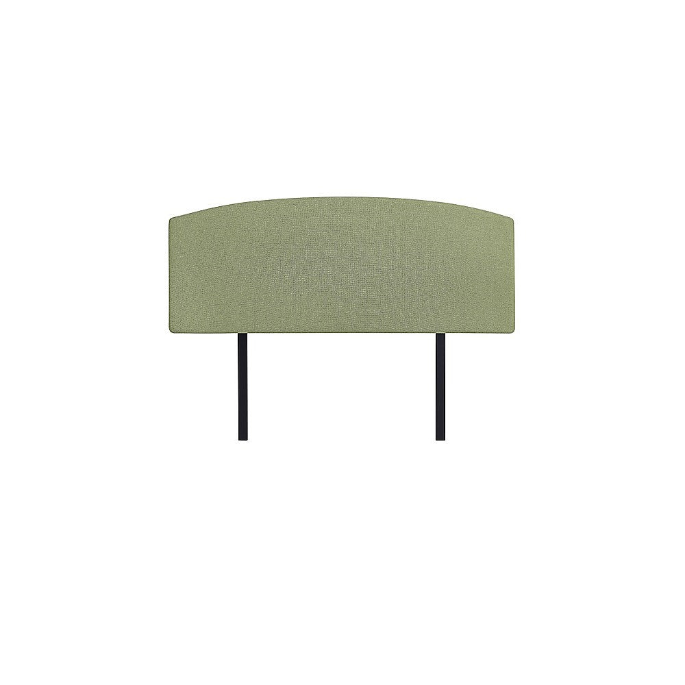Linen Fabric Queen Bed Curved Headboard Bedhead - Olive Green