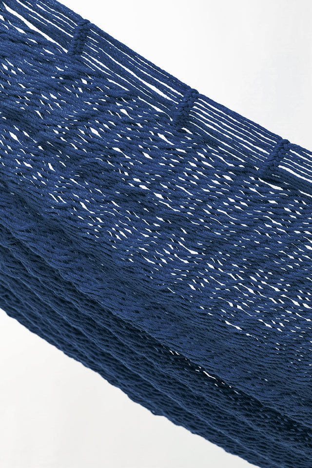 Mayan Legacy King Size Outdoor Cotton Mexican Hammock in Blue Colour