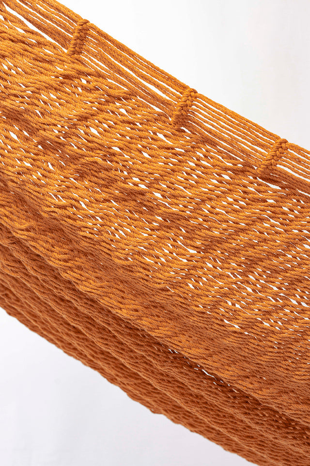 Mayan Legacy King Size Outdoor Cotton Mexican Hammock in Orange Colour