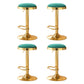 4x Artiss Bar Stools Kitchen Dining Chairs Velvet Padded Stool Green
