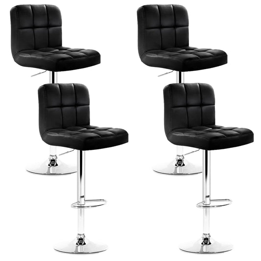Artiss Set of 4 Bar Stools Gas lift Swivel - Steel and Black
