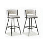 Artiss 2x Bar Stools Kitchen Dining Chair Counter Stool Woven Velvet Metal Ivory