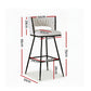 Artiss 2x Bar Stools Kitchen Dining Chair Counter Stool Woven Velvet Metal Ivory