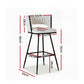 Artiss 4x Bar Stools Kitchen Dining Chair Counter Stool Woven Velvet Metal Ivory