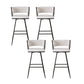 Artiss 4x Bar Stools Kitchen Dining Chair Counter Stool Woven Velvet Metal Ivory