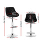 Artiss 2x Bar Stools Leather Padded Gas Lift Stool Black