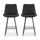 Artiss 2x Bar Stools Kitchen Dining Chair Counter Stool Diamond PU Leather Black