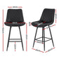 Artiss 4x Bar Stools Kitchen Dining Chair Counter Stool Diamond PU Leather Black