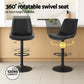 Artiss 2x Bar Stools Kitchen Swivel Gas Lift Counter Chair Diamond Leather Black