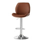 Artiss 1X Bar Stool Bentwood Swivel Adjustable Kitchen Dining Counter Stool Leather Brown