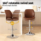 Artiss 1X Bar Stool Bentwood Swivel Adjustable Kitchen Dining Counter Stool Leather Brown