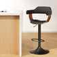 Artiss Bar Stool Curved Gas Lift PU Leather - Black and Wood