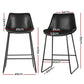 Artiss Bar Stools Kitchen Counter Barstools Leather Metal Chairs Black x2