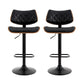 Artiss 2x Bar Stools Kitchen Dining Chairs Gas Lift Stool Wooden Leather Black