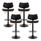 Artiss 4x Bar Stools Kitchen Dining Chairs Gas Lift Stool Wooden Leather Black