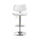 Artiss Bar Stools Kitchen Dining Chairs Gas Lift Stool Wooden Leather White