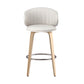 2x Artiss Bar Stools Dining Chairs Contoured Leather Wood Stool