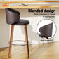2x Artiss Bar Stools Dining Chairs Contoured Leather Wood Stool